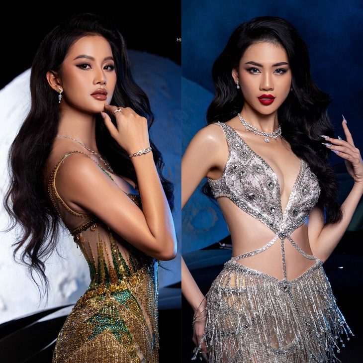 Bùi Quỳnh Hoa, Hương Ly nhận được nhiều sự quan tâm của khán giả tại Miss Universe Vietnam 2023 - Ảnh: LÊ QUỐC KHÁNH Bùi Quỳnh Hoa (phải) và Hương Ly nhận được nhiều sự quan tâm của khán giả tại Miss Universe Vietnam 2023 - Ảnh: LÊ QUỐC KHÁNH